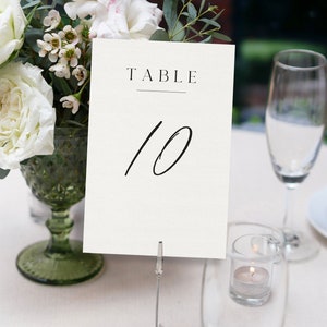 Elegant Table Numbers: Modern 1 Wedding Decor, 4&quot;x6&quot; Card Stock