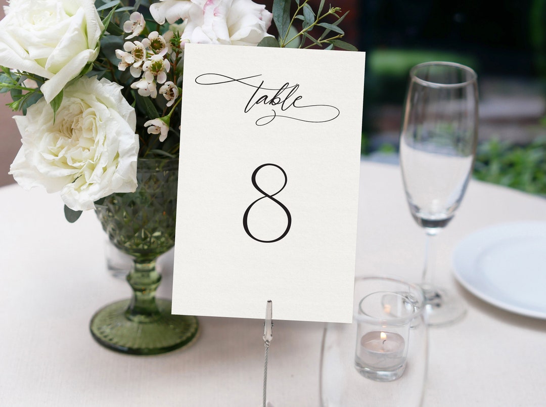 Elegant Calligraphy Table Numbers - Elevate Your Table Setting to the ...