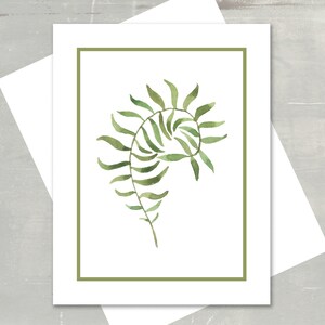 Watercolor Fern Note Cards: Botanical Stationery Set