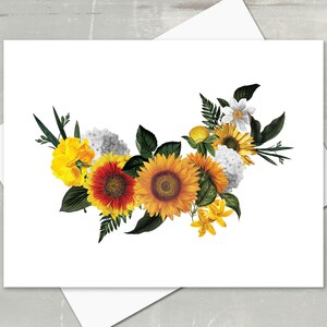 Sunflower Note Cards: Floral Stationery Set - can be personalized