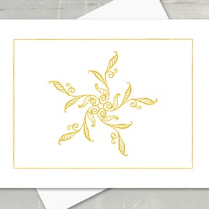 Leaf Pinwheel Note Cards: Stationery Thank You Cards