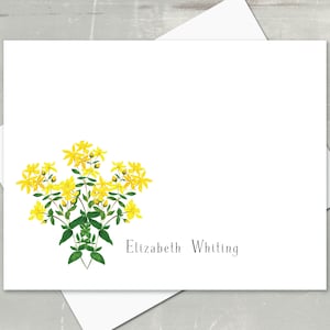 Personalized Yellow Daisies Note Card Set: Floral Stationery