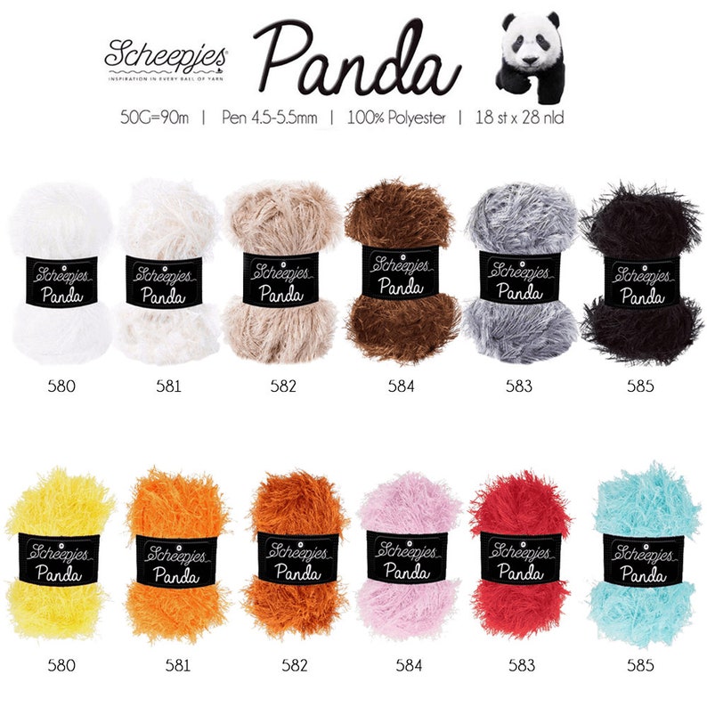 Scheepjes Panda Yellow Furry Amigurumi Yarn 50g 586