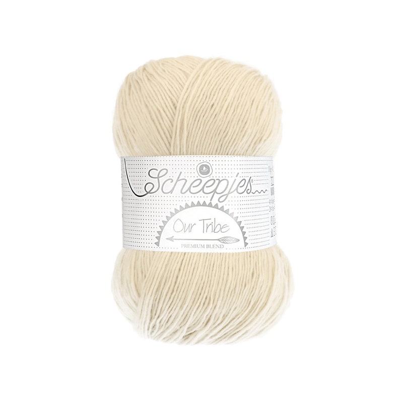 Scheepjes Our Tribe Cream Merino Blend Sock Wool 880 Silver Birch