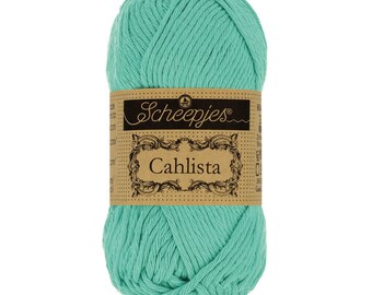 Scheepjes Cahlista Un-mercerised Cotton Green Aran Yarn 50g - 253 Tropic
