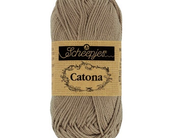 Scheepjes Catona 50g 100 % Mercerised Baumwolle braun Garn - 254 Mond Rock