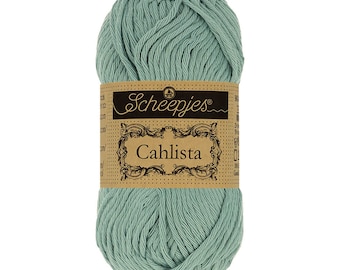 Scheepjes Cahlista Un-mercerised Cotton Green Aran Yarn 50g - 528 Silver Blue