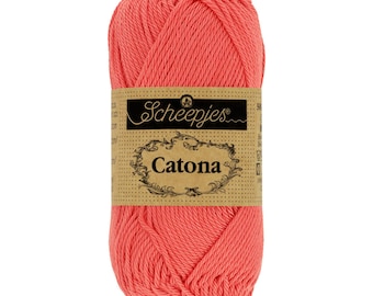 Scheepjes Catona 50g 100% Mercerised Cotton Pink Garn - 252 Wassermelone