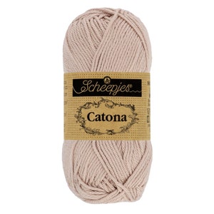 Scheepjes Catona 50g 100% Mercerised Cotton Pink Yarn - 257  Antique Mauve