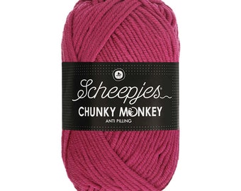 Scheepjes Chunky Monkey Pink  Yarn 100g  - 1827 - Deep Fuscia