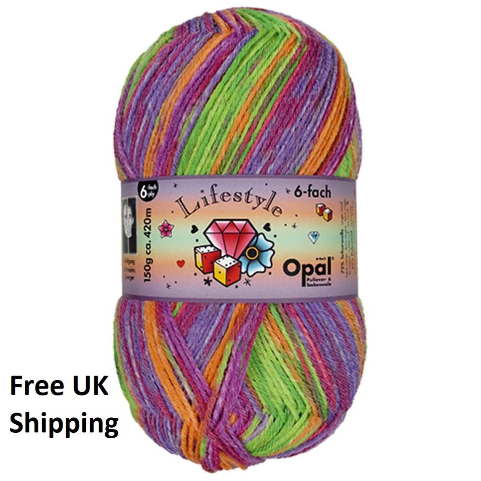 Opal Lifestyle 6 Ply Self Patterning Sock Wool 9874 Etsy