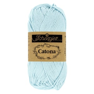 Scheepjes Catona 50g 100% Mercerised Cotton Blue Yarn - 509 Baby Blue