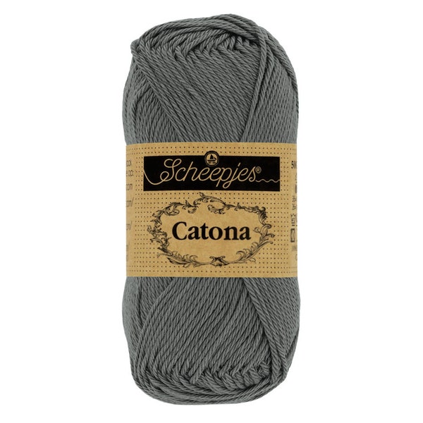 Scheepjes Catona 50g 100% Mercerised Cotton Grey Yarn - 501 Anthracite
