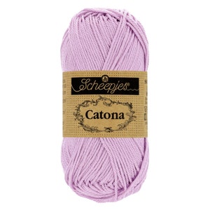 Scheepjes Catona 50g 100% Mercerised Cotton Lilac Yarn - 226 Light Orchid