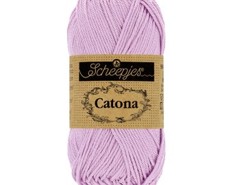 Scheepjes Catona 50g 100% Mercerised Cotton Lilac Yarn - 226 Light Orchid