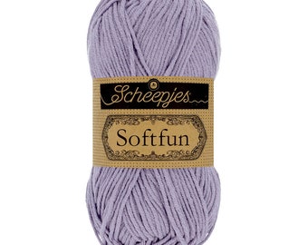 Scheepjes Softfun DK Cotton Mix Easy Care Purple Yarn 50g - 2619 Periwinkle