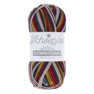 Scheepjes Downtown Wool Blend Stripy Sock Yarn 50g- 400 After Dark