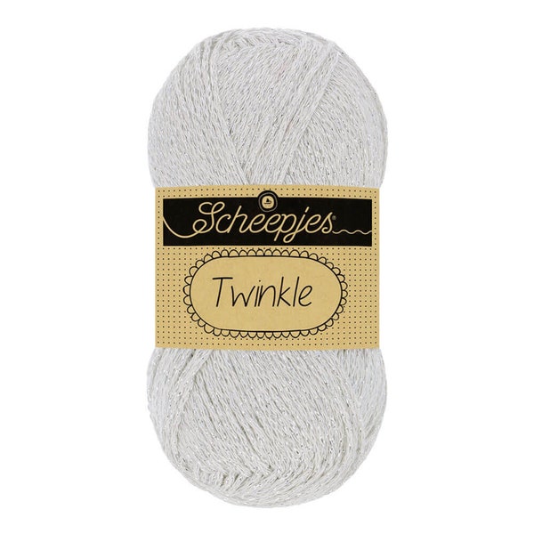 Scheepjes Twinkle DK Cotton Mix Glittering Silver/Grey Yarn 50g - 913