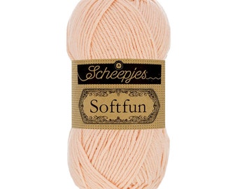 Scheepjes Softfun DK Cotton Mix Easy Care Pink Yarn 50g - 2466 Peach