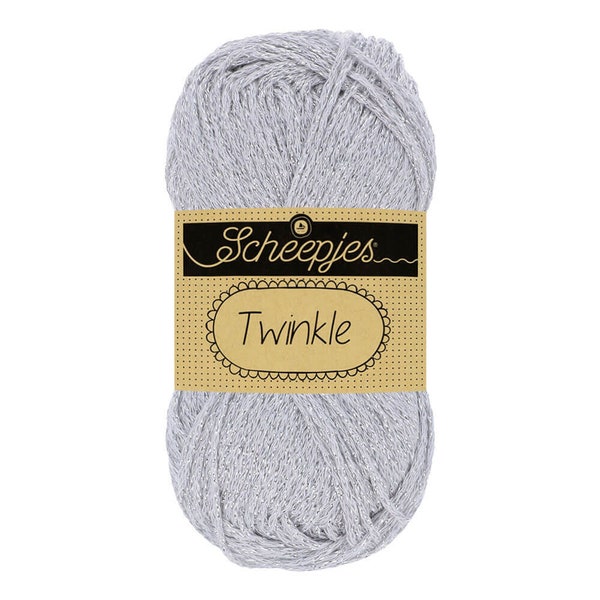 Scheepjes Twinkle DK Cotton Mix Glittering Silver /Grey Yarn 50g - 940