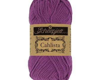 Scheepjes Cahlista Un-mercerised Cotton Purple Aran Yarn 50g - 394 Shadow Purple