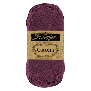 Scheepjes Catona 50g 100% Mercerised Cotton Purple Yarn - 394 Shadow Purple