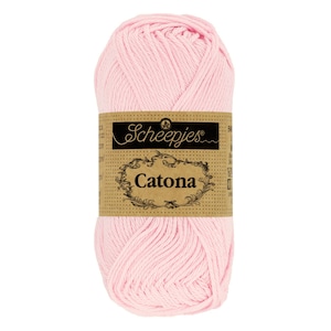 Scheepjes Catona 50g 100% Mercerised Cotton Pink Yarn - 238 Powder Pink