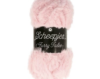 Scheepjes Furry Tales Pink Teddy Bear Faux Fur Yarn 100g - 985 Little Pig