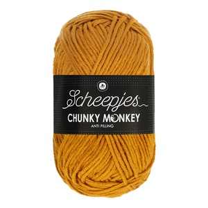 Scheepjes Chunky Monkey Yellow Yarn 100g  - 1709 - Ochre