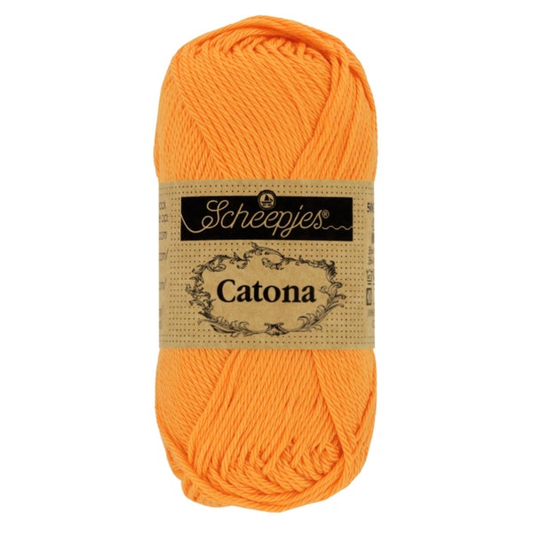Scheepjes Catona 50g 100% Mercerised Cotton Orange Yarn - 411 Sweet Orange
