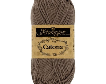 Scheepjes Catona 50g 100% Mercerised Cotton Brown Yarn - 507 Chocolate