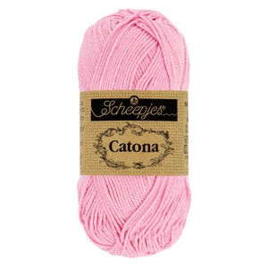 Scheepjes Catona 50g 100% Mercerised Cotton Pink Yarn - 222 Tulip