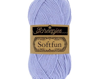 Scheepjes Softfun DK Cotton Mix Easy Care Purple Yarn 50g - 2519 Violet