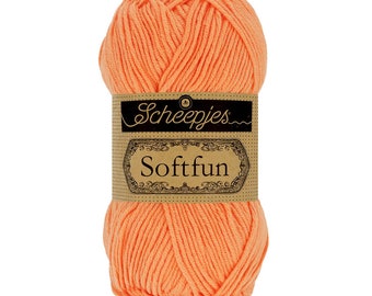 Scheepjes Softfun DK Cotton Mix Easy Care Orange Yarn 50g - 2652 Cantaloupe