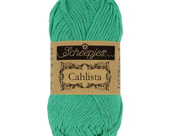 Scheepjes Cahlista Un-mercerised Cotton Green Aran Yarn 50g - 514 Jade