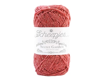 Scheepjes Secret Garden Premium DK Silk Blend Pink Yarn 50g - 738 Whimsical Topiary