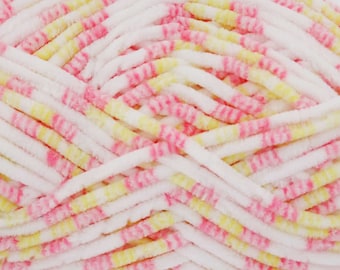 King Cole Yummy Super Chunky Pink/Yellow/White Yarn - 2214 Battenburg