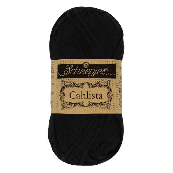 Scheepjes Cahlista Un-mercerised Cotton Black Aran Yarn 50g - 110