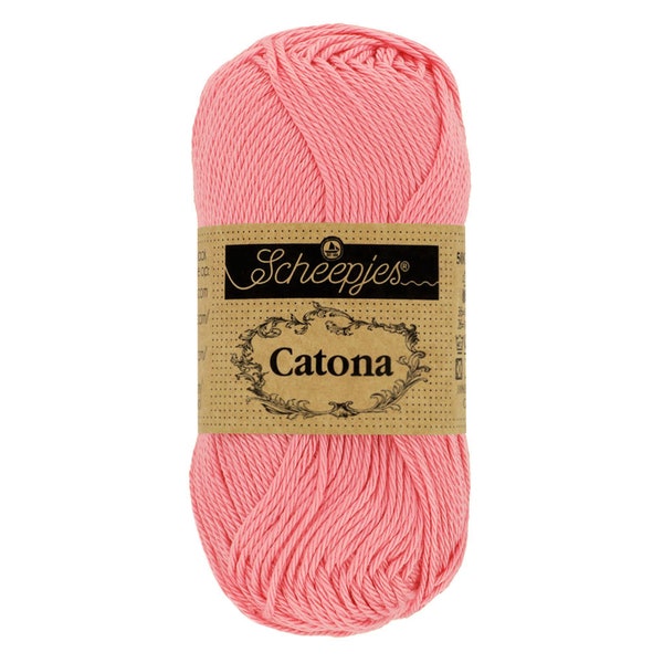 Scheepjes Catona 50g 100% Mercerised Cotton Pink Yarn - 409 Soft Rose