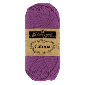 Scheepjes Catona 50g 100% Mercerised Cotton Purple Yarn - 282 Ultra Violet