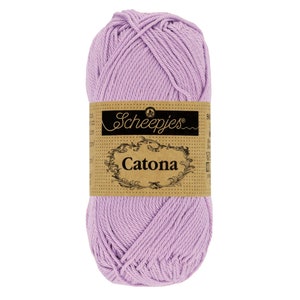 Scheepjes Catona 50g 100% Mercerised Cotton Purple Yarn - 520 Lavender