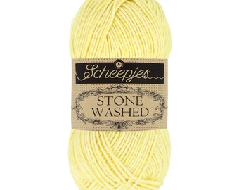 Scheepjes Stein gewaschen gelb Baumwolle Mischung zwei Ton Garn 50g - 817 Citrin