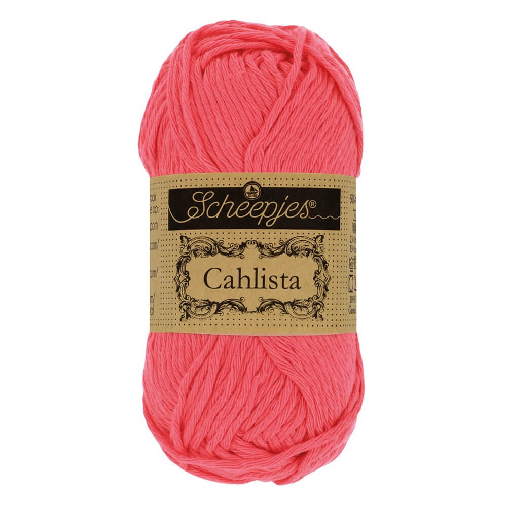 Scheepjes Cahlista Un-mercerised Cotton Red Aran Yarn 50g - 256 Cornelia Rose