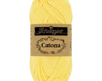 Scheepjes Catona 50g 100% Mercerised Cotton Yellow Yarn - 522 Primrose
