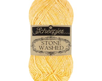 Scheepjes Stone Washed Yellow Cotton Blend Two Tone Yarn 50g - 833 Beryl