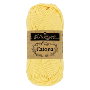 Scheepjes Catona 50g 100% Mercerised Cotton Yellow Yarn - 403 Lemonade