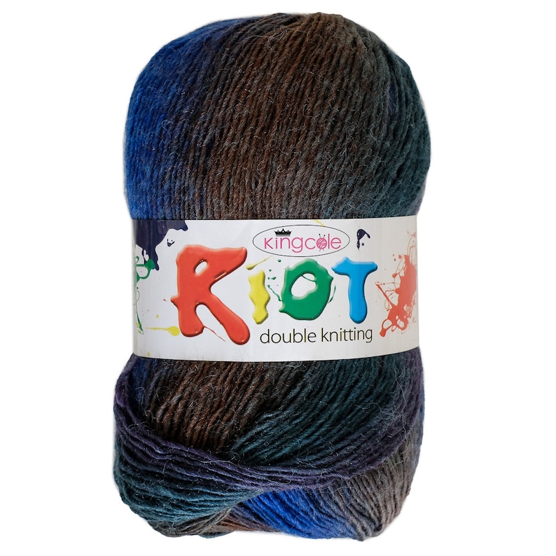400 Dude King Cole Riot DK Colour Changing Wool Blend Sock Yarn 100g