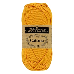 Scheepjes Catona 50g 100% シルケットコットン イエロー糸 - 249 サフラン