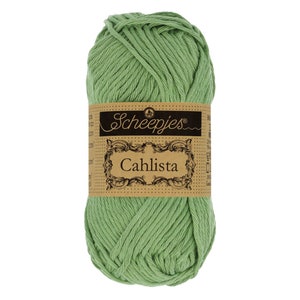 Scheepjes Cahlista Un-mercerised Cotton Green Aran Yarn 50g - 212 Sage Green