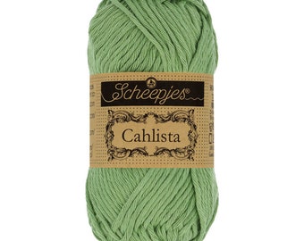 Scheepjes Cahlista Un-mercerised Cotton Green Aran Yarn 50g - 212 Sage Green